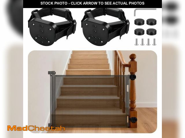 Lot 74-14263634 - 2Pcs Baby Gate Stair Railing Banister Adapter, Fits 1.9-4.72'' Diameter Universal Banisters, Wide Sq...