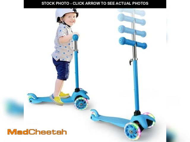 Lot 74-12157591 - Kids Scooter Kick Scooter 3 Wheel Adjustable Height Light up LED Wheels for Kids Boys Girls Ages 3-1...