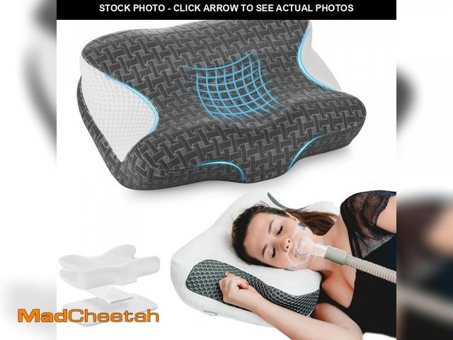 Lot 74-12215351 - Elviros Cervical Neck CPAP Pillow for Sleeping, Ergonomic Adjustable Height Neck Support Memory Foam...