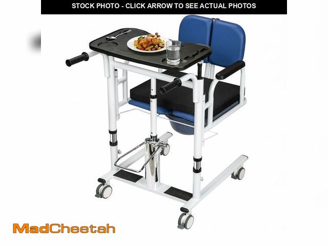 Lot 74-13788904 - MINDMED Patient Lift Transfer Chair for Home, 440lbs Capacity,Equipped with a Hydraulic Lift Bar, Co...