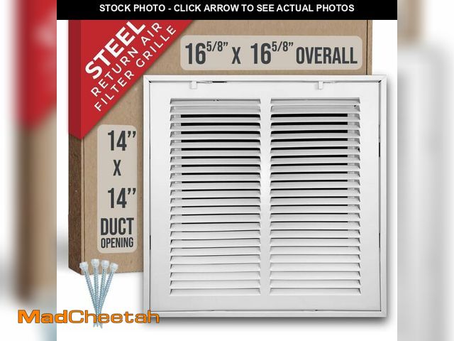 Lot 74-13698004 - (MISSING ACCESSORIES) Fits 14x14 Duct Opening | Steel Return Air Filter Grille by Handua [Removable ...