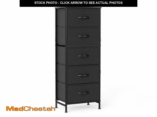 Lot 74-13766334 - EDX 5 Fabric Dresser with 5 Storage Drawers, TV Stand with Wooden Top Metal Frame for Clothes, Livin...