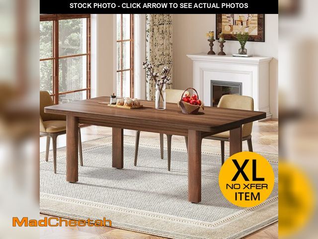 Lot 74-14610834 - Tribesigns Farmhouse Wood Dining Table for 4-6 People, 63Ã¢â¬Â Large Rectangle Kitchen Table, Dinn...