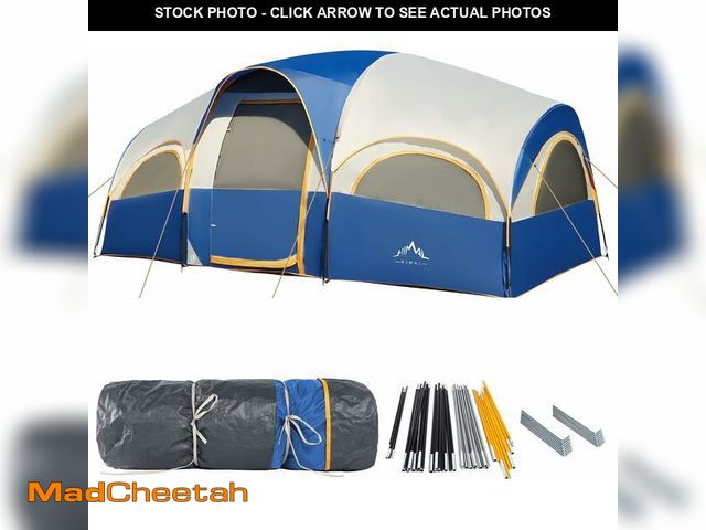 Lot 74-13709690 - GoHimal 8 Person Tent for Camping, Waterproof Windproof Family Tent with Rainfly, Divided Curtain De...