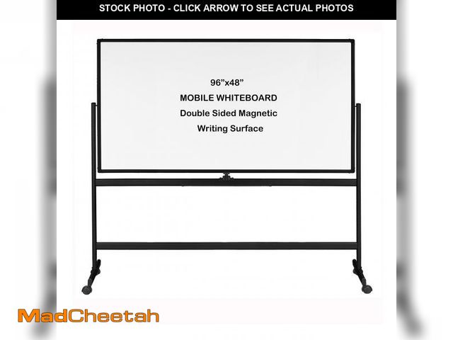 Lot 74-12164273 - INNOVART Mobile Whiteboard 96Ã¢â¬Â x 48Ã¢â¬Â, 360ÃÂ° Reversible Double Sided Magnetic Dry Erase...