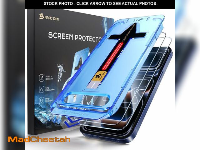 Lot 74-13952084 - MAGIC JOHN 2 Pack for iPhone 17 Pro 6.3 inch Tempered Glass Screen Protector, Auto Dust-Elimination,...
