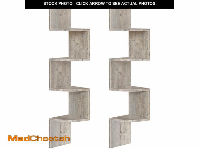 Lot 74-12973238 - HOOBRO Corner Shelf Wall-Mounted, Set of 2 Floating Corner Shelves, 4-Tier Corner Bookshelves for Wa...