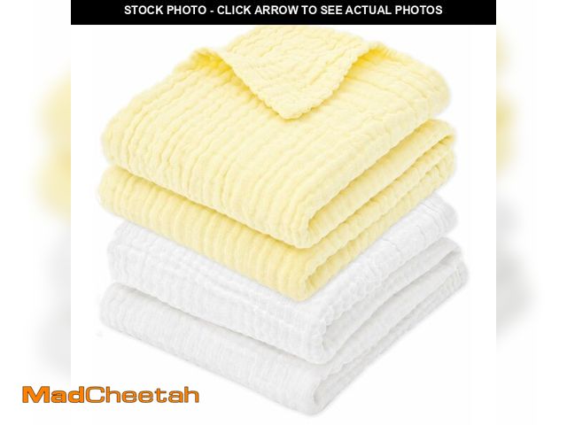 Lot 74-14330654 - Aablexema Baby Muslin Bath Towels - Set of 2 Large Size 43X43 Inches Swaddle Blanket for Newborn Tod...