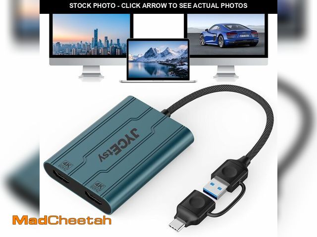 Lot 74-12706950 - USB 3.0/USB C to HDMI Adapter, Dual Monitor 4K@60Hz DisplayLink Adapter(DL6950) Multiple Displays, C...