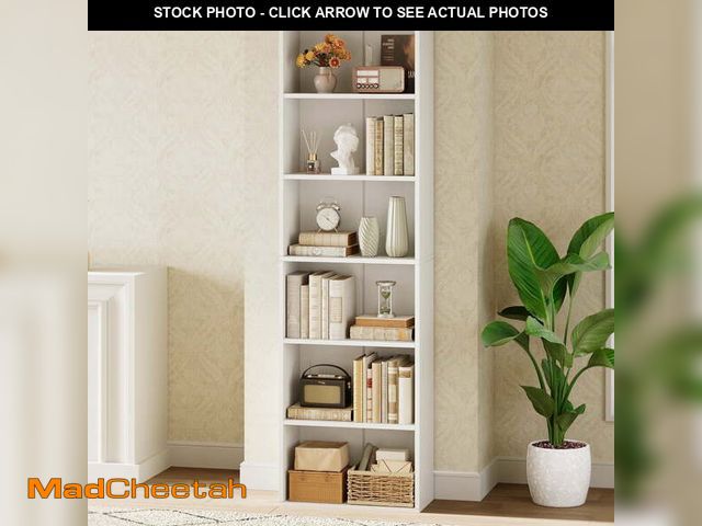 Lot 74-14309821 - Casacomoda Tall Bookcase, Bookshelf, 6-Tier Display Storage Shelf, Space-Saving Bookshelf for Living...