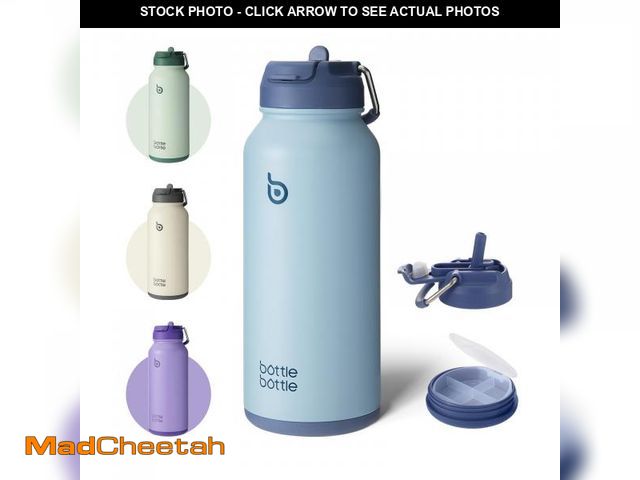 Lot 74-12304392 - BOTTLE BOTTLE 32 oz Insulated Water Bottle Stainless Steel Sport Water Bottle with Straw Dual-use Li...