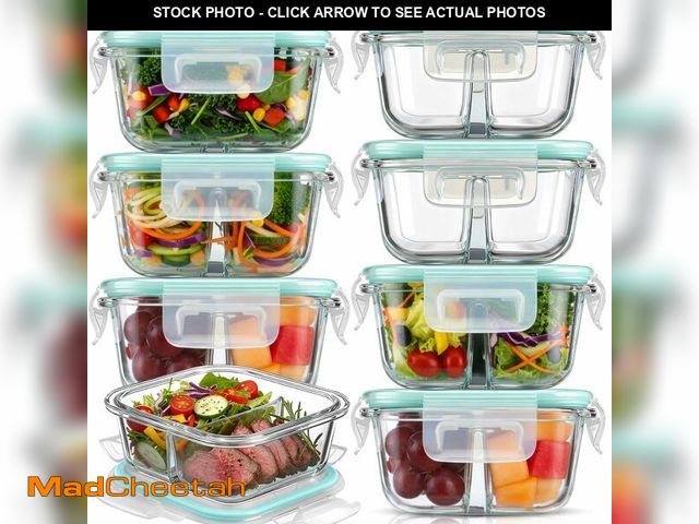 Lot 74-14483043 - Yiyiring 8 Pack 8oz Bariatric Meal Prep Container Glass Bowl Bariatric Portion Control Snack Food St...