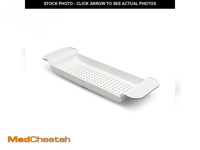 Lot 74-12396800 - Madesmart Expandable Bath Tray for Bathtubs, Plastic Shower and Bath shelf caddy, white, Multifuncti...