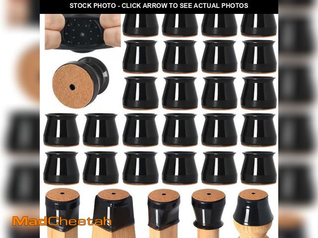 Lot 74-11545351 - 24 Pcs Chair Leg Floor Protectors for Hardwood Floors Silicone Covers to Protect Wood Tile Floors Fe...