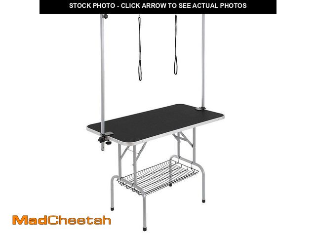 Lot 74-14349864 - VEVOR Pet Grooming Table Two Arms with Clamp, 46 in. Dog Grooming Station, Free No Sit Haunch Holder...