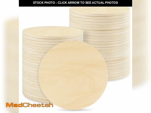 Lot 74-12968693 - 50 PCS 4 Inch Unfinished Wood Circles, Thickness 6 mm, Wooden Rounds for Crafts, Wood Discs for DIY ...