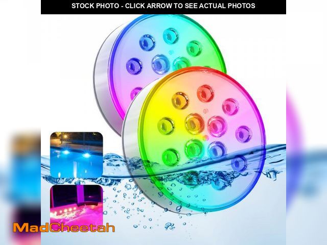 Lot 74-12221728 - U UZOPI Pool Lights, Upgraded Rechargeable Submersible LED Lights with Remote IP68 Waterproof 16 Col...