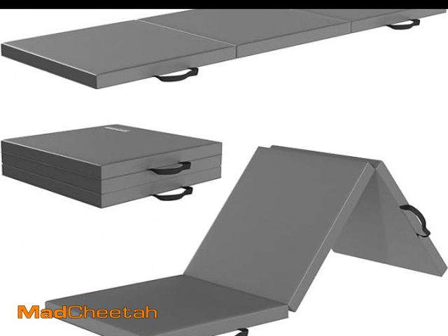 Lot 74-12096170 - Folding Exercise Gymnastics Mat, 2'x6'x2" Gym Workout Mat with Carrying Handles 3-Fold High-Density ...
