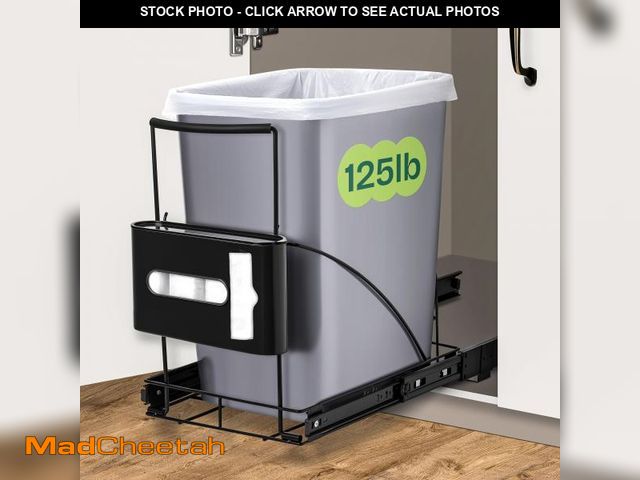 Lot 74-12442552 - Spaces Tools Pull Out Trash Can Under Cabinet Shelf - Under Sink Trash Can Pull Out Slider for 30Ã¢â...