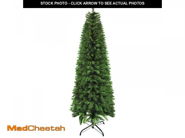 Lot 74-12153913 - MuRealy 6ft Pencil Slim Artificial Christmas Tree - 450 Tips, Quick Setup with Metal Stand | Premium...