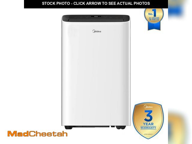Lot 74-13612114 - Midea 10,000 BTU Smart Portable AC Cools up to 450 sq. ft. with Remote, 3-Speeds, Washable Filter, D...