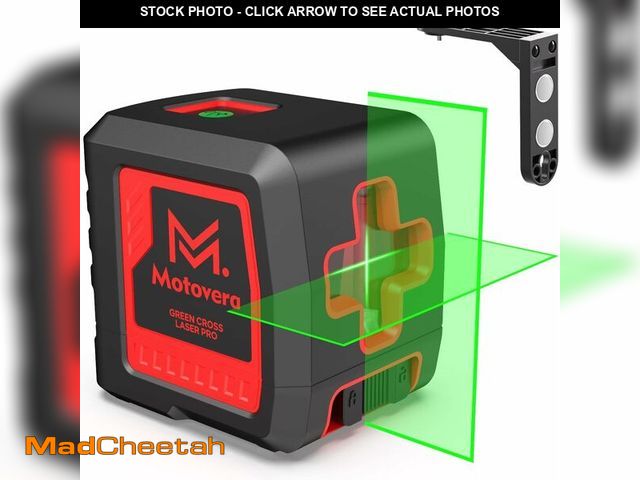 Lot 74-10904450 - Motovera Laser Level, 100 feet Self Leveling Laser Level, Green Cross Line Rotary Lasers, 4 Brightne...