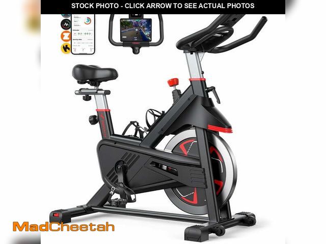 Lot 74-13284503 - MERACH Exercise Bike Indoor Stationary Cycling Bike with 350lbs Weight Capacity 100 Resistance with ...