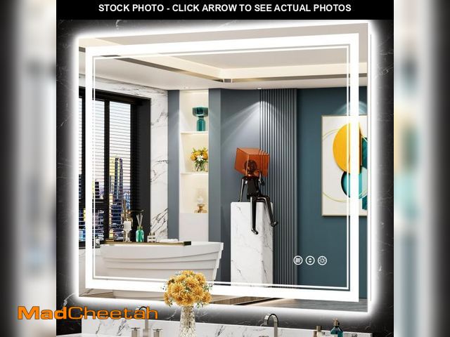 Lot 74-12274742 - AWANDEE 48x40 LED Bathroom Mirror with Lights, Backlit + Front Lit, Anti-Fog Lighted Vanity Mirror f...