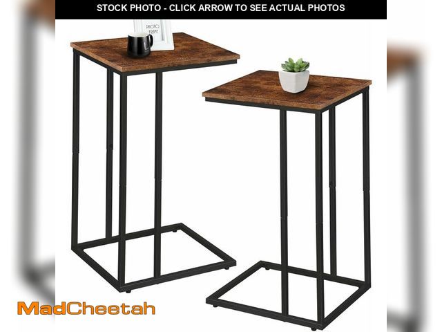 Lot 74-13709312 - C Shaped Side Table Set of 2, Skinny Sofa Table for Sofa and Bed, Couch Tables That Slide Under, Sma...