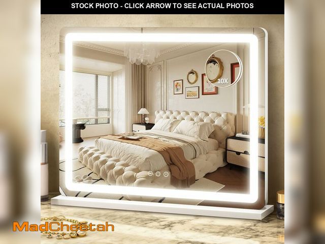 Lot 74-13710422 - ROLOVE 23x18 Inch Vanity Mirror with Lights, 3-Color Modes, Dimmable LED Mirror with Touch Control -...