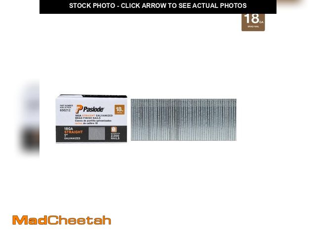 Lot 74-14182484 - Paslode 1 in. x 18-Gauge Galvanized Straight Finish Nail (2,000-Pack) - UNUSED