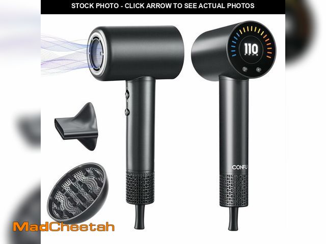 Lot 74-12499121 - CONFU Hair Dryer, 110000 RPM Fast Drying Blow Dryer with Magnetic Diffuser and Concentrator, Profess...