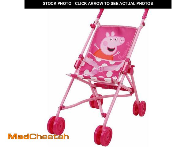 Lot 74-14067518 - Peppa Pig: Doll Umbrella Stroller - Pink &amp; White Dots - Fits Dolls Up to 24", Easy to Fold for S...