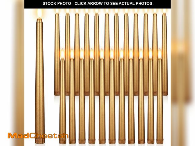 Lot 74-13952063 - Macarrie 24 Packs Flameless Taper Candles Battery Operated Fake 11 Inch Long Candlelight LED Flamele...