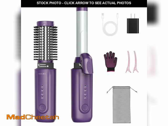 Lot 74-14264462 - ANIÃÂ·DIO Cordless Travel Curling Iron Brush,8000mAh,Portable 1'' Mini Cordless Hair Curler&amp;1.5...