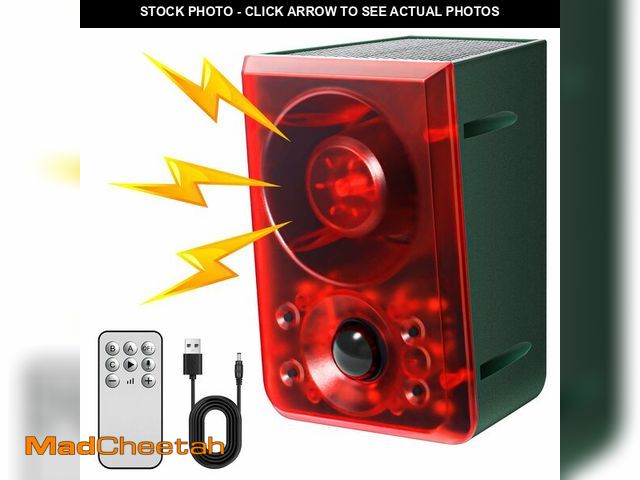 Lot 74-14430166 - OUDAER Solar Outdoor Motion Sensor Alarm - Dog Barking &amp; Gunshot Sound, Support Recording and Vo...
