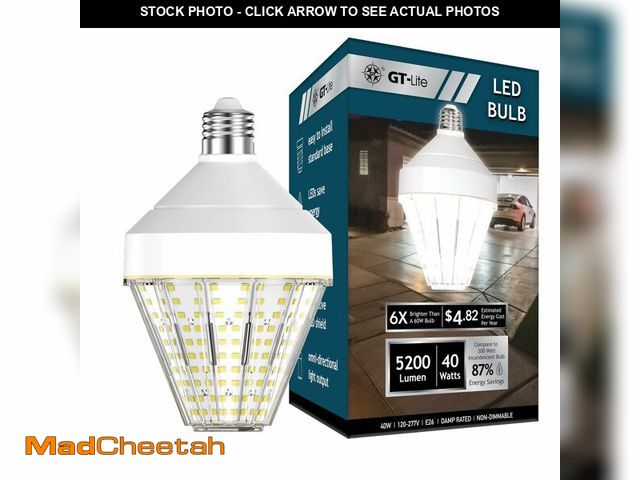 Lot 74-12972751 - GT-Lite 5200 Lumen LED Corn Cob Light Bulb, 40-watt, 300-watt Equivalent, Daylight 5000K Light Color...