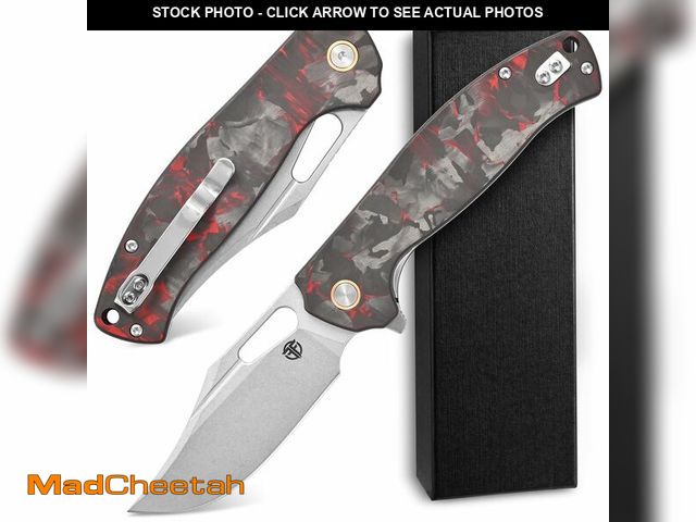 Lot 74-14379027 - CCFFCC FF25 Folding Knife, DC53 Steel Blade Carbon Fiber Handle with Pocket Clip for Outdoor Camping...