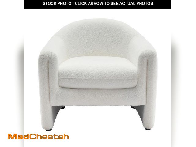 Lot 74-12773701 - Uixe Modern White Boucle Polyester Fabric Upholstered Accent Barrel Chair(Set of 1) - UNUSED