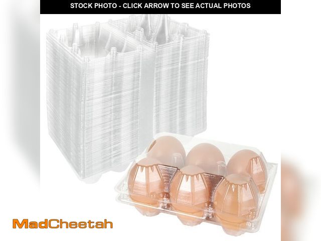 Lot 74-14146583 - DIRBUY 100PCS Plastic Egg Cartons Bulk 2x3 Egg Holders Style Holds 6 Eggs - Half Dozen Storage Perfe...