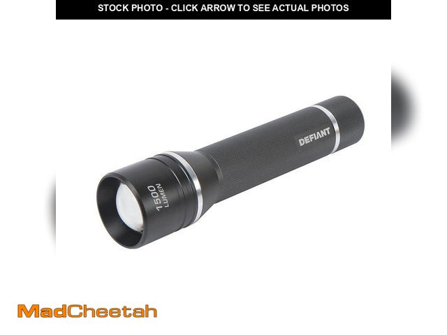 Lot 74-14083661 - Defiant 1500 Lumens LED Slide-to-Focusing Aluminum Flashlight - UNUSED
