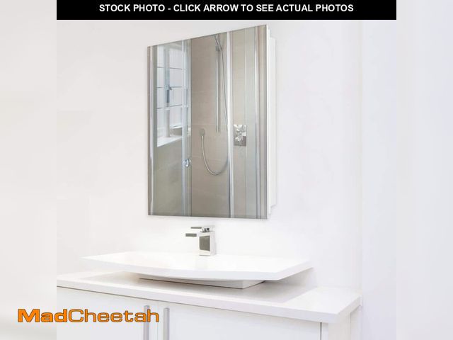 Lot 74-14306219 - Glacier Bay 23.6 in. W x 30 in. H Rectangular Wood Composite Medicine Cabinet with Mirror - UNUSED