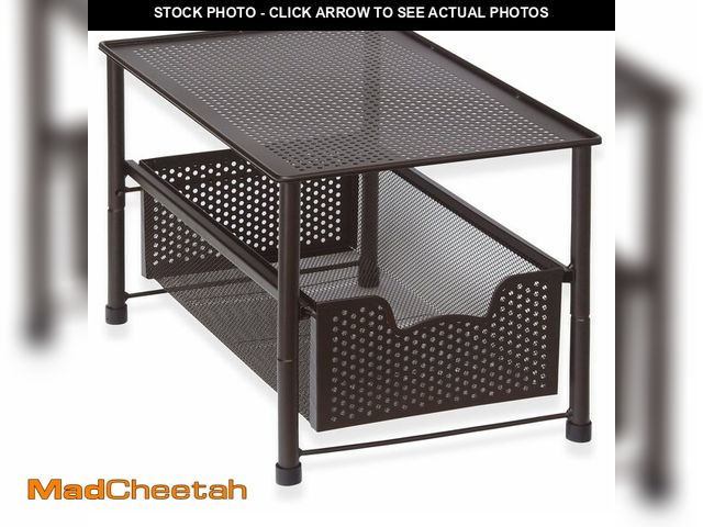 Lot 74-12459104 - Simple Houseware Stackable Under Sink Cabinet Sliding Basket Organizer Drawer, Bronze - UNUSED