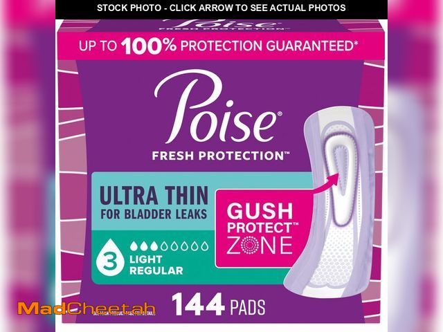 Lot 74-14271306 - Poise Ultra Thin Incontinence &amp; Postpartum Pads for Bladder Leaks, 3 Drop Light Absorbency, Regu...