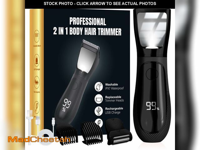 Lot 74-14211865 - NIPOO IPX7 Body Hair Shaver with Mirror LED Light Painless Pubic Hair Arm Armpit Trimmer, Black - US...