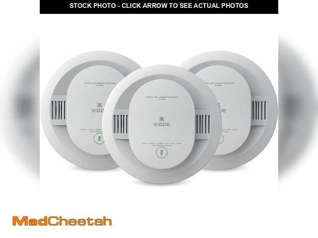 Lot 74-13709938 - Kidde Smoke &amp; Carbon Monoxide Detector for Home, AA Battery Powered, Voice Alerts, 3-Pack - UNUS...