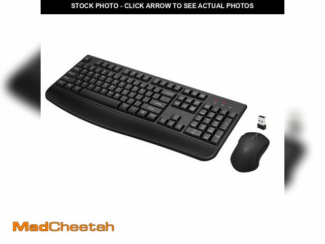 Lot 74-14274194 - Wireless Keyboard and Mouse Combo, Full-Sized 2.4GHz Wireless Keyboard with Comfortable Palm Rest an...