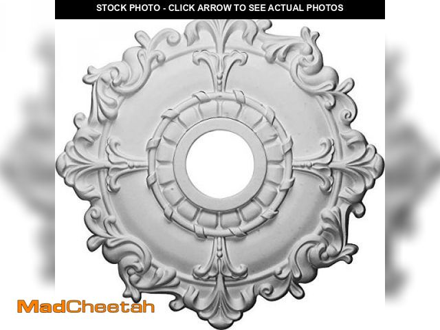 Lot 74-12157164 - Ekena Millwork CM18RL 18-Inch OD x 3 1/2-Inch ID x 1 1/2-Inch Riley Ceiling Medallion - UNUSED