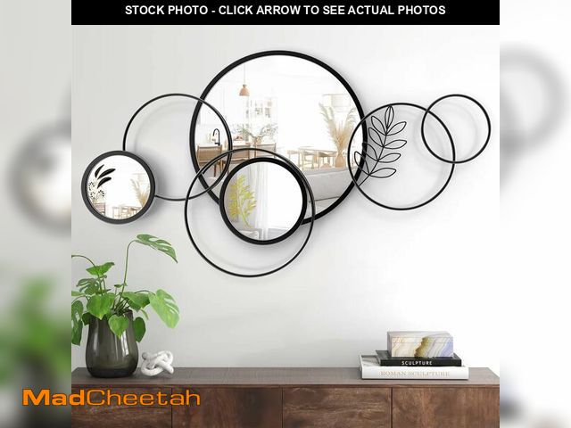 Lot 74-13836392 - Uaeoo Wall Mirror Decorative, Print Round Decorative Mirrors, Large Decor Metal Wall Art Mirro for E...