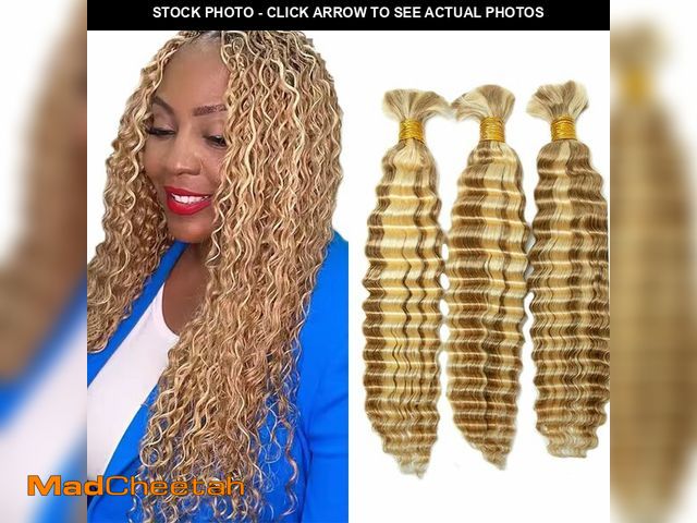Lot 74-14430253 - P27/613 Blonde Braiding Human Hair for Boho Braids Hair, 20 20 20 Inch 150g 3Pcs,Highlight Blonde Wa...